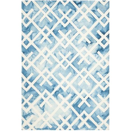 SAFAVIEH Dip Dyed Hand Tufted Rectangle Rug- Blue - Ivory- 3 x 5 ft. DDY677G-3
